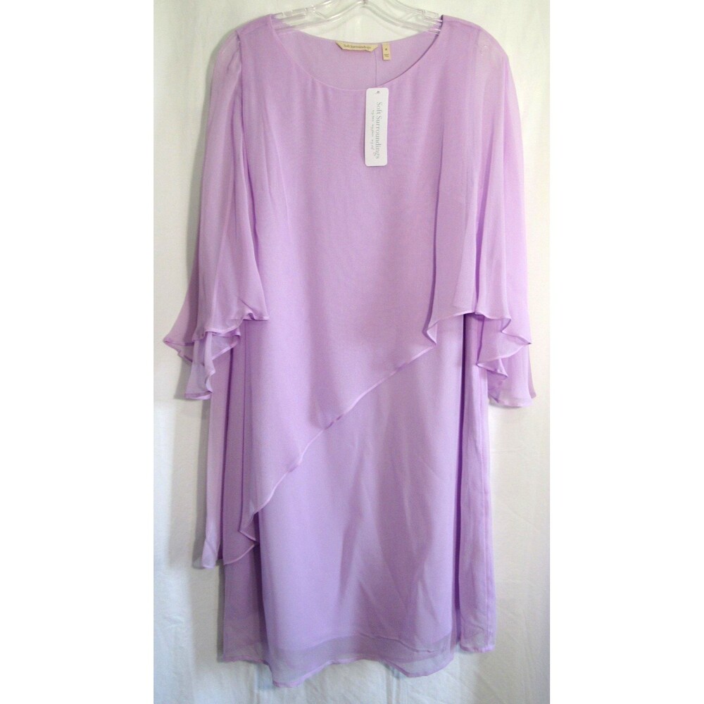 Soft Surroundings Orchid Bloom Purple Sleeveless Mariah Silk Dress Size M NWT